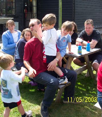 Stacey the human climbing frame